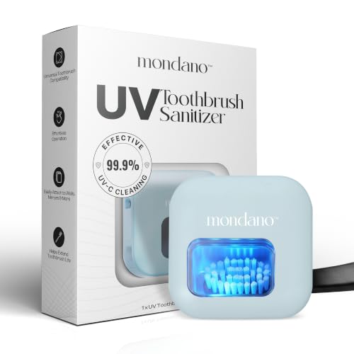 Image of Mondano UV-C Toothbrush Sanitizer and Holder, Travel Case Cover Cap