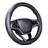 【Material confortable】La cubierta de volante del automóvil está hecha de material de alambre de hielo respetuoso con el medio ambiente, saludable y transpirable. El interior del volante está hecho de goma ecológica. Resistente al calor y al frío, protege su volante en todo momento.