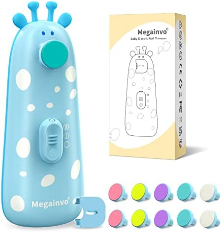 Nagelfeile Baby Elektrische Giraffe Nagelpflegeset Baby Maniküre Set, Blau | Batteriebetrieben Nagelpflegeset Elektrisch Nageltrimmer Baby Erstausstattung Geschenk für Neugeborene