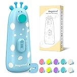 Megainvo Baby Nail File Electric,Safe Baby Nail Trimmer with 10 Grinding Heads,Whisper Quiet,LED Light Baby Nails Clippers Electric for Baby Newborn Toddler Fingers&Toenails Kits,Blue