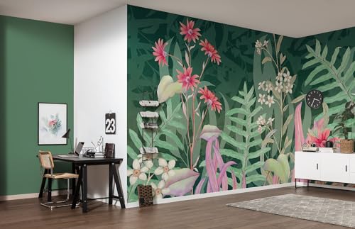 Komar Vlies Fototapete - The Flower Duet - Größe 400 x 250 cm - Tapete, Wanddekoration, Wohnzimmer, Schlafzimmer, Büro
