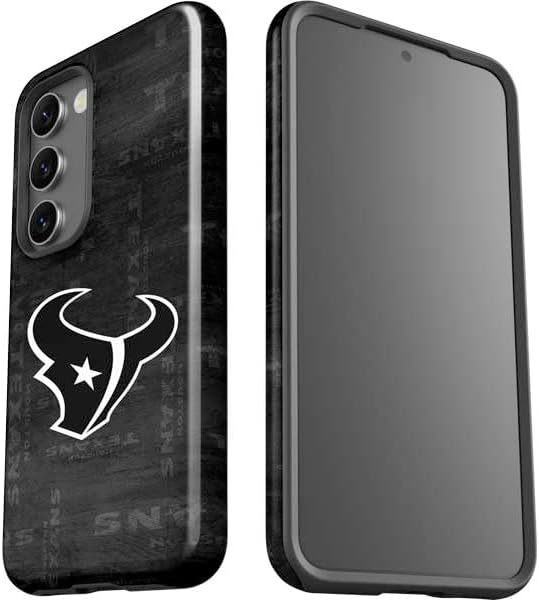 Skinit Pro Phone Case Compatible with Galaxy S23 - Officially Licensed NFL Houston Texans Black & White Design