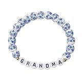 GINAZL Grandma Bracelet, Mothers Day Gifts for Grandma Birthday Gift nana Birthday Gifts Pregnancy Announcement Christmas Valentines Day Gift for Grandmother (GM)