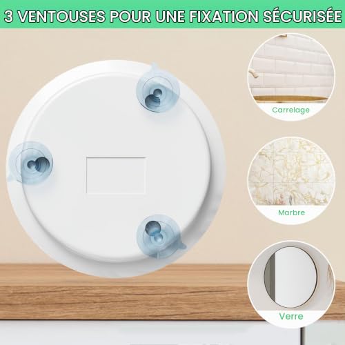 Elsrantor Miroir Grossissant 30X Maquillage avec Ventouses et Pince à Épiler Portable (15 cm Rond), Petit Miroir de Voyages pour Maquillage Convient pour la Chambre la Salle de Bain – vue 6