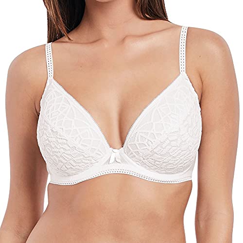 Freya Soiree Lace Plunge Bra White White 34DD