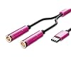 EVOMIND Audio Splitter USB Type C naar Dual Jack Vrouw 3.5mm 30CM USB C Kabel Adapter Splitter Geluid en/of Microfoon…
