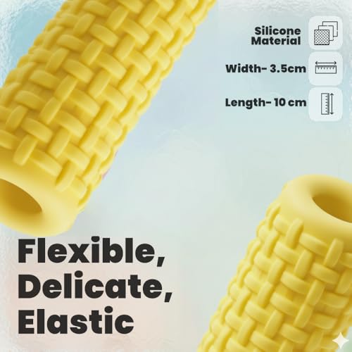 Image of ZYLLION Portable Silicone Men's Massager - Yellow | Ergonomic Design | Quiet & Travel-Friendly