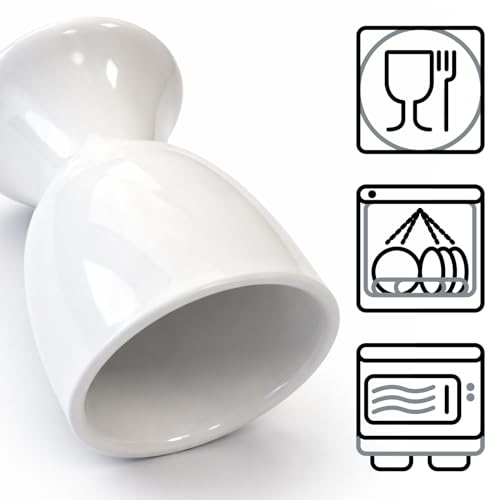 com-four® 6X Eierbecher aus Keramik - weiße Eierhalter für Tisch und Küche - spülmaschinengeeignet und mikrowellengeeignet - Klassische Eierbecher für Frühstück (6 Stück - Classic)