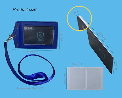 Wallet Anti-theft Cards Set, 8 RFID Blocking Cards & 2 Card Badge Holders & 4 Stickers, Passport/Driver License Protector, Credit Cards Blocker, NFC Blocker/Safecard for Work & Travel2