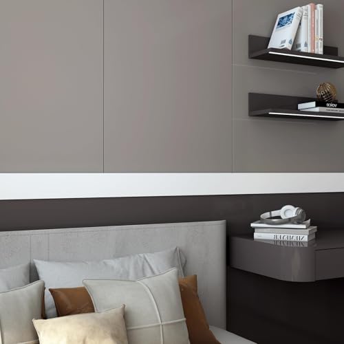 Decotalk Tapetenbordüre Selbstklebend Weiß Wasserdicht 7.6X1500cm Bordüre Selbstklebend PVC Dekorative Bordüre Tape Spiegel Rahmen Trim Reparatur Klebeband Tapetenbordüre für Badezimmer Küche Wand