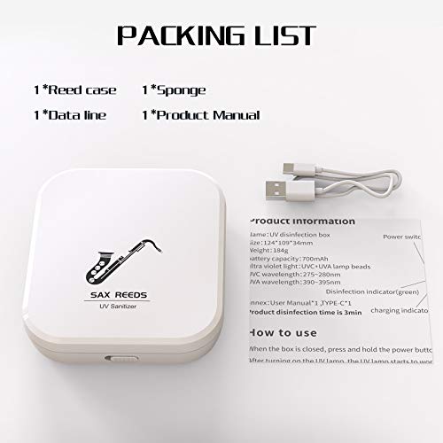 Clarinet Saxophone Reed Case UV Disinfection Moisturizing for Bassoon Oboe Woodwind Reeds Cleaning Kit,AUPHY - Thumbnail 4