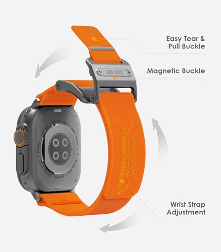 Image of Aulumu A11 Mag Buckle Slim Band Designed for Apple Watch Band | for Apple Watch Ultra2 /Apple Watch Ultra 49mm, Series 9 /8 /SE2 /7 /6 /SE /5 /4 /3 /2 /1 45mm /44mm /42mm | Stainless Steel Magnetic Clasp Band