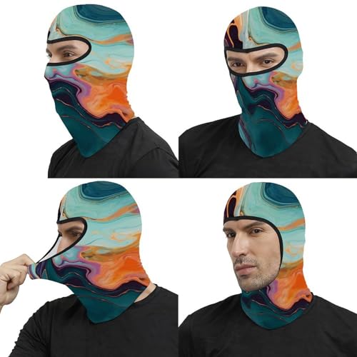 Máscara de Esquí para Hombres y Mujeres con Estampado de Mármol Colorido, Balaclava Facial para Motocicleta, Cascos, Protector de Cabeza Completo, Gorro para el Cuello miniatura 5