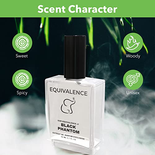 Equivalence Of Black Phantom Extrait De Parfum (1.7 Fl Oz)- Long Lasting Daily 12-14 Hours Perfume Oil Concentrated Spray For Men, Women, All Skin Types - 99% Same Fragrance #TOP5
