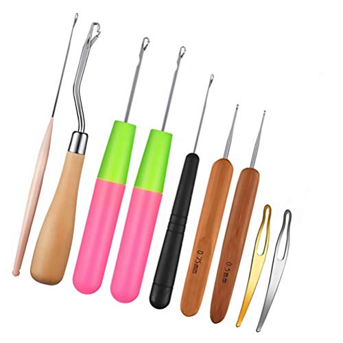 HEALLILY 9Pcs Dreadlock Conjunto de Ferramentas Trava Gancho Trava Dreadlocks Ferramenta Agulha de C
