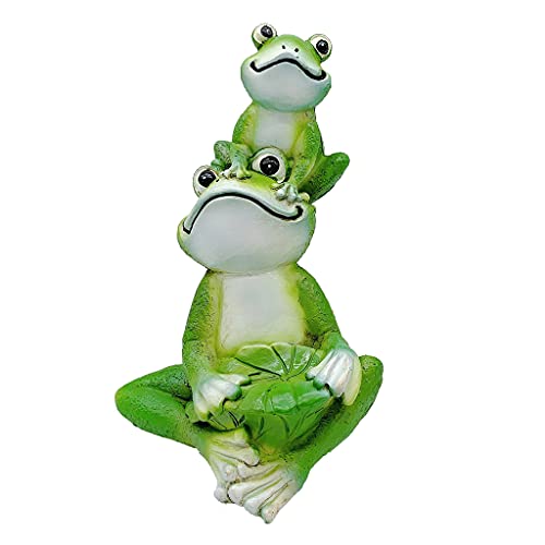 YU-HELLO Garten Statue Harz Cartoon Frosch Figuren Fenster Dekorative Ornamente Skulptur Dekorative Ornamente Für Garten Wohnzimmer Dekorative Ornamente 5,12x7,68 in Cover