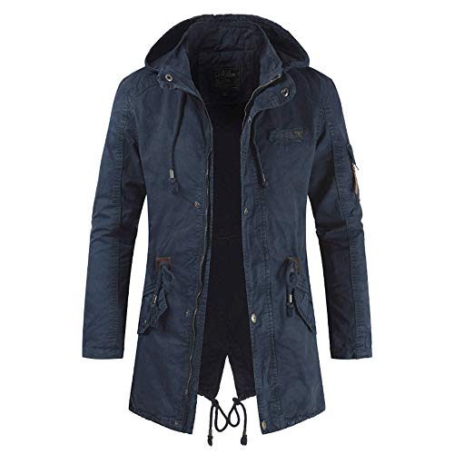 Image of ENEN Padded Jacket Men's Hooded Jacket Thick Ultrawarm Winter Coat Windproof Outerwear - Microfibre Filler - for Winter Travelling, Walking, Ski Jacket (Black,L)