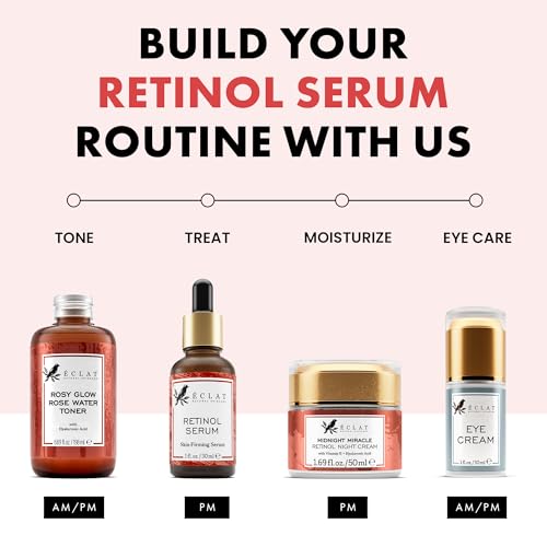 Image of Eclat Skincare Renewing Retinol Serum for Face - Anti Aging Serum with Hyaluronic Acid & Aloe Vera - Hydrates and Improves the Signs of Aging (Fine Lines, Wrinkles & Dark Spots) 1 Fl Oz