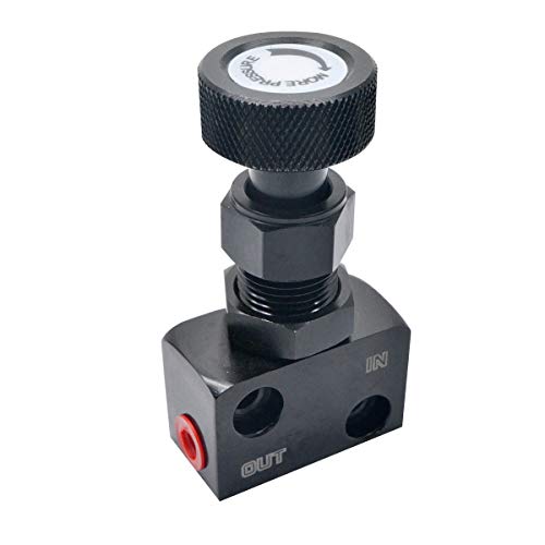 Riloer Universal Auto Freno Fuerza Regulador De Freno Proporcionamiento Válvula Precarga AdjDEter Negro AdjDEtable Tornillo Tipo Regulador De Presión