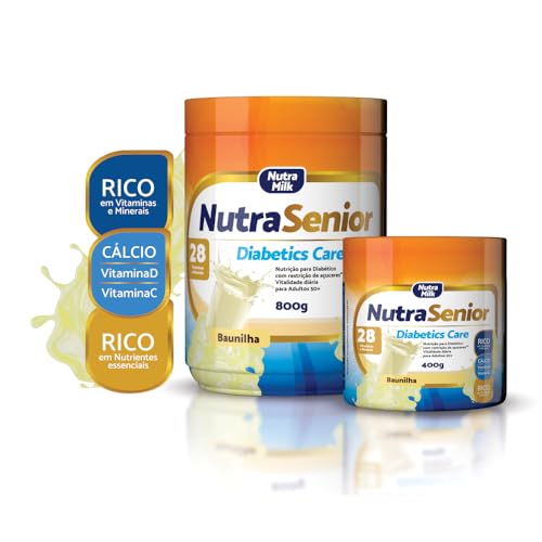 Nutra Senior Adulto 50+ ZERO AÇUCAR Complemento Alimentar 800g - 28 Vitaminas e Minerais (Baunilha)