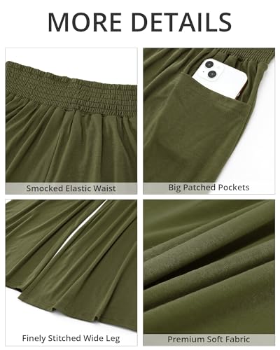 GRAPENT Trousers for Women Womens Slacks Fall Clothing for Women Boho Pants for Women High Waisted Pantalones para Mujer Pants Work Casual Womens Stretch Pants Olive Green Large Size 12 Size 14