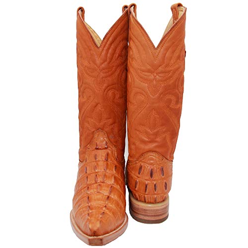 Western Shops Mens Crocodile Alligator Print Leather Cowboy Western Boots Snip Toe (8.5, Light Honey) #TOP3