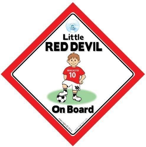 Little Red Devil On Board, Red Devil Car Sign, Football Car Sign, Soccer Car Sign, Baby On Board Sign Football Style, Baby On Board, Soccer Sign, Football Sign