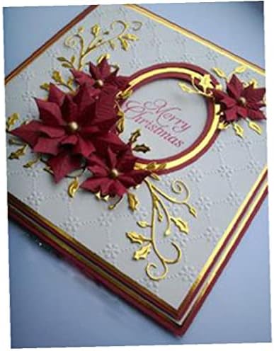 Ruluti Metal Die Cuts Embossing Stencil Tool Layered Poinsettia Die Cuts Stencil for Album Decoration Greeting Card Diy Craft Decoration
