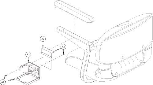 Miniatura 8 de Pride Mobility Portavasos plegable Go-Go Scooter C-Style Moldeado Asiento Apoyabrazos Negro