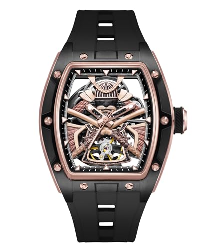 Image of ALIX Men's Automatic Skeleton Self-Winding Water Resistant Chronograph Analog Watch
