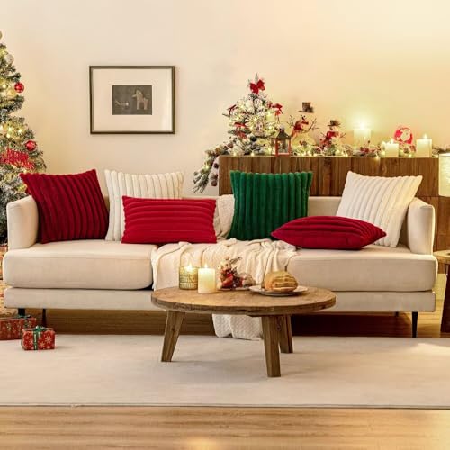 Kissenbezug MIULEE Plüsch 50×50 cm für Weihnachten und Deko