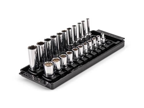 TEKTON 1/4 Inch Drive 12-Point Socket Set, 22-Piece | SHD90213