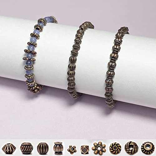 Heather's Cf Copper Bead Jewelry Spacer Beads Kit Jewelry Findings Beading Assortment Diy Accessories For Bracelet Necklace Jewelry Making Bead Spacers 500Pcs #TOP5
