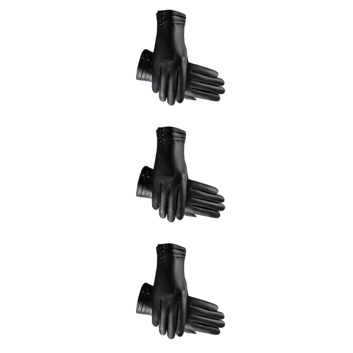SHERCHPRY 3piezas Guantes De Pantalla Táctil Resistentes Al Viento Guantes De Invierno Cálidos y Cómodos Para Ciclismo y Actividades Unisex Color Negro