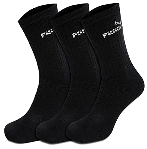 PUMA Unisex Adult's Elements Crew Socks (6 Pack), Black, 3.5 US - 6 US