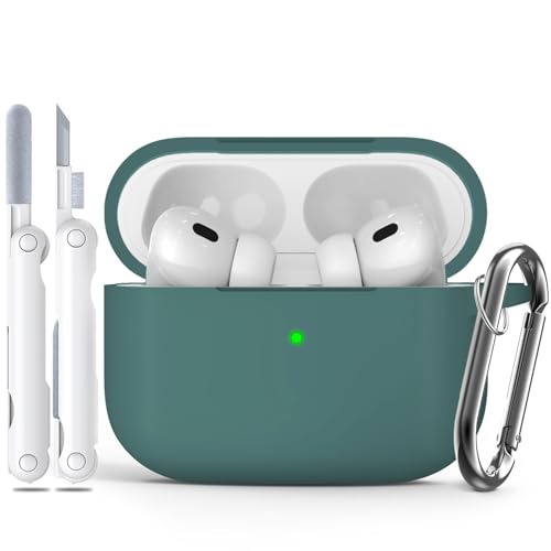Inesore for AirPods Pro（2023/2022/2019） Case Cover with Cleaning Kit and Keychain,Soft Silicone Protective Case for AirPod Pro 2/1 Gen（USB-C/Lightning Cable） for Women Men