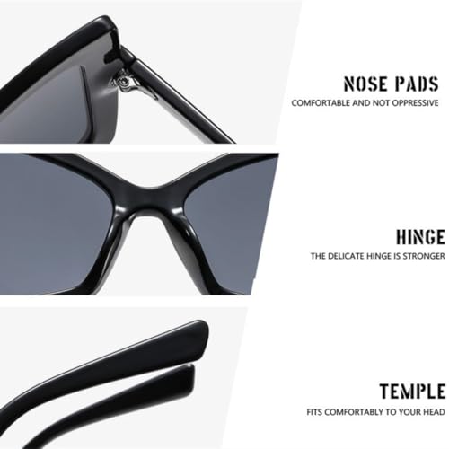 Lunettes œil de chat léopard rétro d'exception, finition contrastée punk chic - 7
