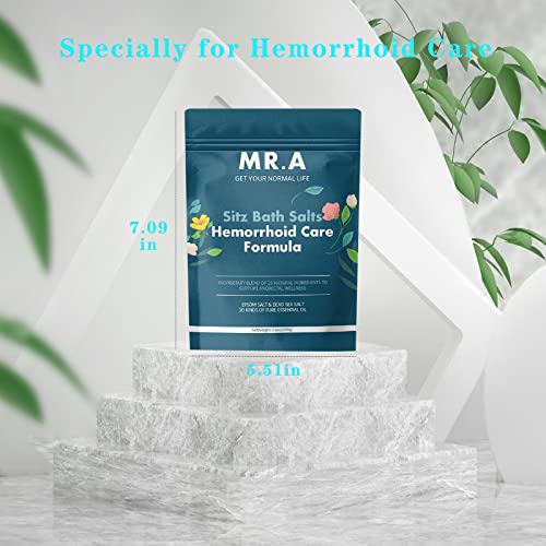 Sitz Bath Salt Epsom Salt Dead Sea Salt, Premium Grade 23 Ingredients, Advanced Formula With 20 Essential Oils Tea Tree Oil Lemon Oil Vc Witch Hazel, Sitz Bath Salts For Toilet Seat Bathtug 11.6 Oz #TOP5
