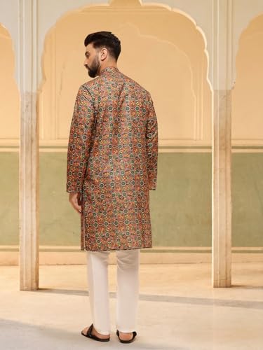 Image of SOJANYA Men's Deep Purple Ethnic Kurta with Intricate Abstract Print | Modern Festive Style