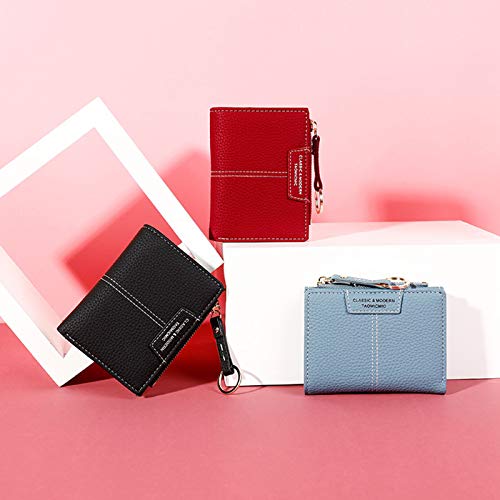 yotijar Bolsa de couro PU para moedas feminina pequena bolsa clutch, Azul