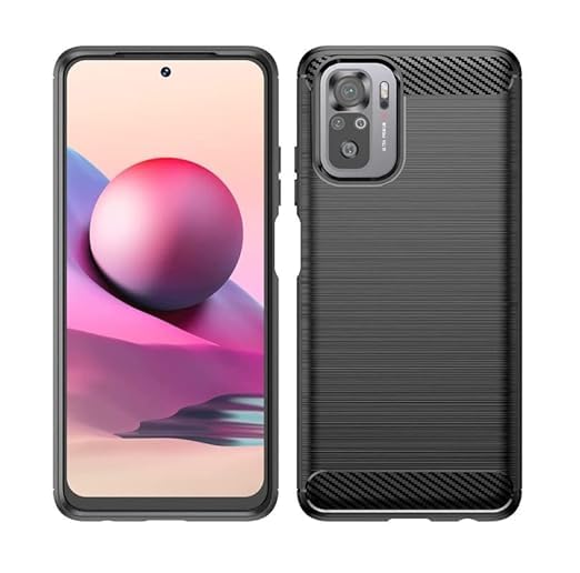 Basic Back Case Cover Compatible for Mi Redmi Note 10s / Note 10 4G / Note 11 SE (Carbon Fibre_Black)