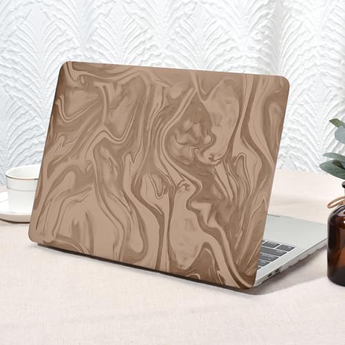 Seorsok Compatible with MacBook Pro 13 inch Case M2 2023,2022,2021-2016 A2338 M1 A2251 A2289 A2159 A1989 A1708 A1706,Luxurious&Skin-Friendly Leather Plastic Hard Shell&Keyboard Cover,Camel Brown Wave by Seorsok - Used condition - US$13.65
