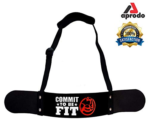 Image of Aprodo Gym Fitness Combo (Arm Blaster with Grey Weight Lifting Strap) (Commit to Be Fit & Grey WLS)