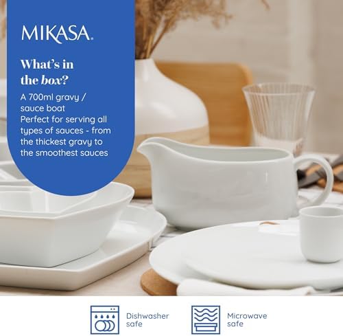 Mikasa Chalk Porcelanowa Sosjerka, Biały, 700 ml