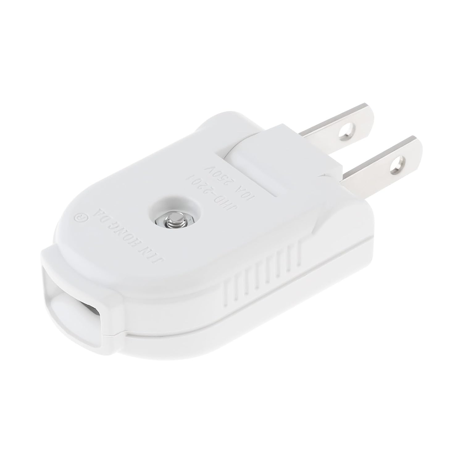 RTNLIT Electrical Plug Replacement 2 Prong, 125V 15A Rotatable Extension Cord Replacement Male Power Lamp Plug for Small Appliances Strips DIY Craft Projects(White, Pack of 9)