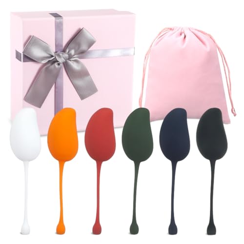 Geiserailie 6 Pcs Pelvic Floor Exercise Trainer Pelvic Floor Muscle Strengthening Weights 6 Different Weights Tightening Strengthen Bladder Training Kit for Women Beginners Advanced