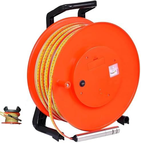 Deep Well Water Level Meter 10-300m, Borehole Water Depth Gauge with Fixed Probe & Steel Tape for Wells, Reservoirs & Pipes - Accurate Measurement Tool (300m/984ft)