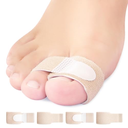 Niupiour Fabric Hammer Toe Correctors Buddy Wraps, 8 Pack of Toe Bandages Protectors for Women and Men, Hammer Toe Straightener for Overlapping, Toe Splints for Crooked, Curled, Bent and Broken, Relief Foot Pain