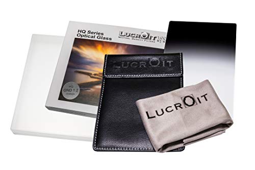 Filtro Graduado Suave de Densidad Neutra LucrOit para fotografía de Paisaje, Larga exposición y Fine Art. (ND16 (1.2) 4 Pasos, 100x150mm)