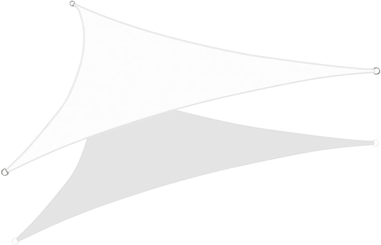 KHOMO GEAR Triangle Sun Shade Sail 16x 16 x 16 Ft UV Block Fabric - White